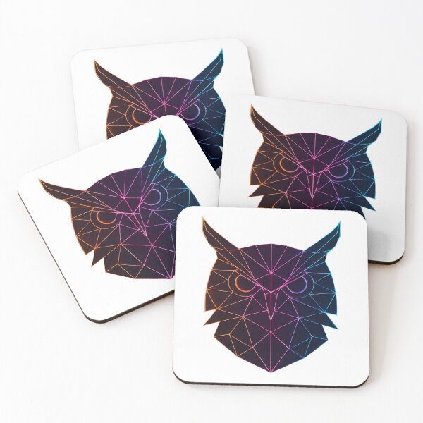 Item preview, GeoNeon Owl | Ember Collection | Vibrant Geometric Neon Art designed and sold by Avagen Designs.