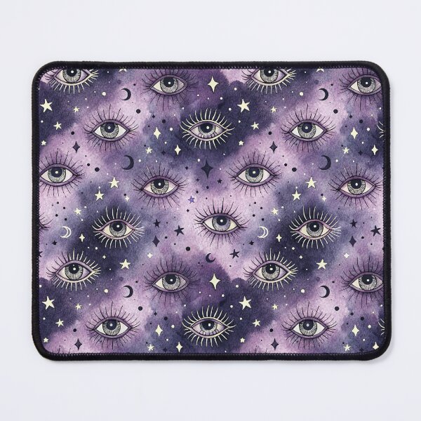 Item preview, Repeating Pattern of Eyes and Stars on a Purple Galactic Background designed and sold by Pattique.