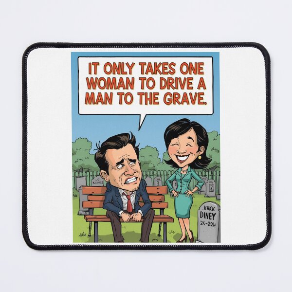 Item preview, One Woman, Many Graves – Funny Cartoon Satire designed and sold by RAKO13.