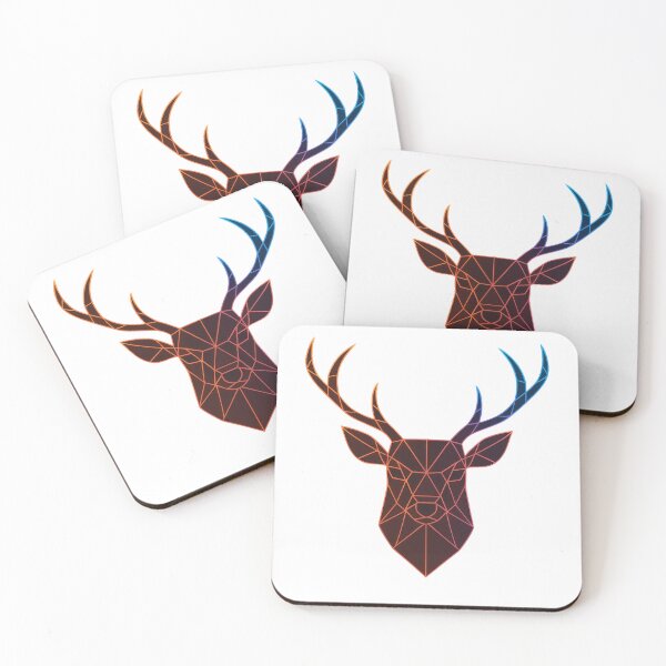 Item preview, GeoNeon Stag | Ember Collection | Vibrant Geometric Neon Art designed and sold by Avagen Designs.