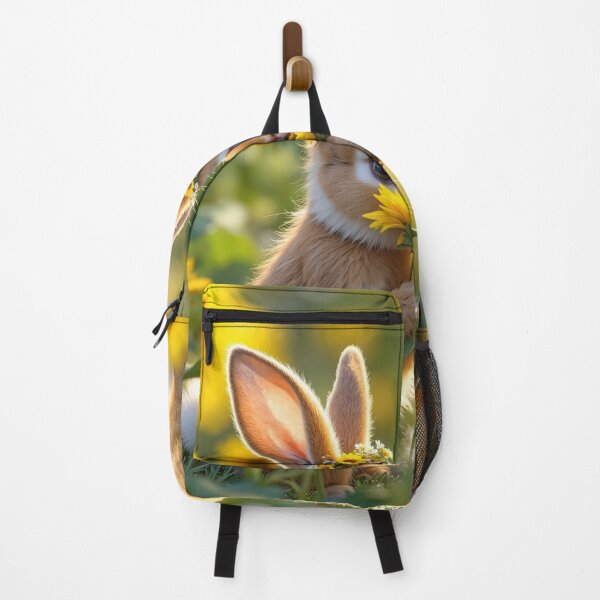 Item preview, Bunnies Sniffing a Yellow Sunflower designed and sold by Maria Dryfhout.