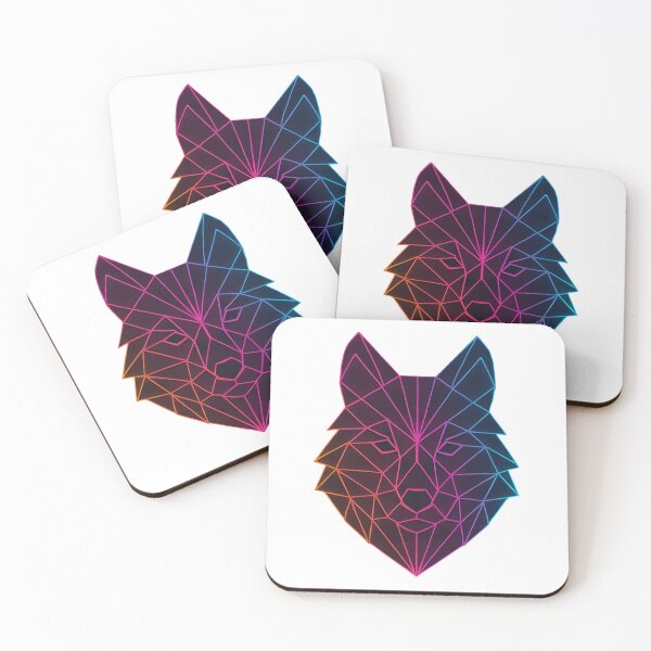 Item preview, GeoNeon Wolf | Ember Collection | Vibrant Geometric Neon Art designed and sold by Avagen Designs.