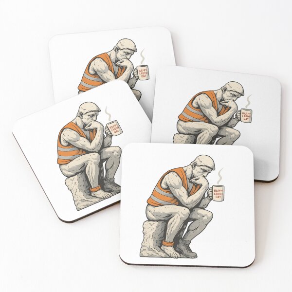 Item preview, The Thinker Labor Day Coffee Break Parody designed and sold by The Classics Freak.