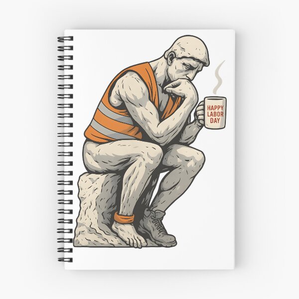 Item preview, The Thinker Labor Day Coffee Break Parody designed and sold by The Classics Freak.
