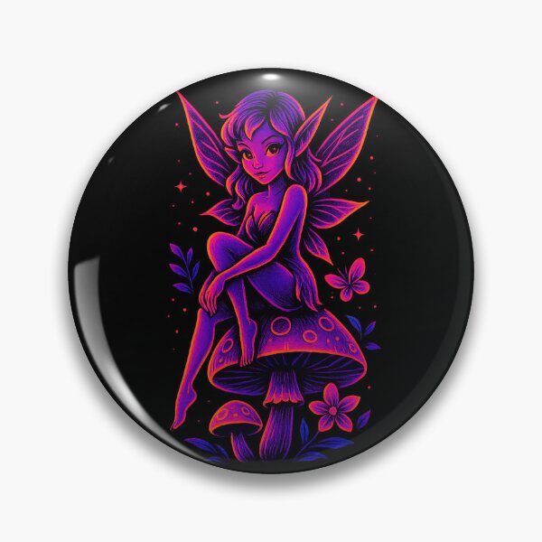 Item preview, Neon Fairy – Cosmic Mushroom Glow designed and sold by Qopta.