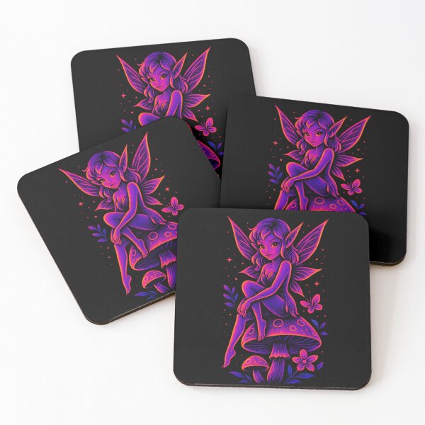 Item preview, Neon Fairy – Cosmic Mushroom Glow designed and sold by Qopta.