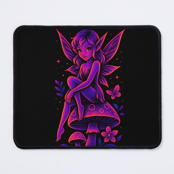Item preview, Neon Fairy – Cosmic Mushroom Glow designed and sold by Qopta.