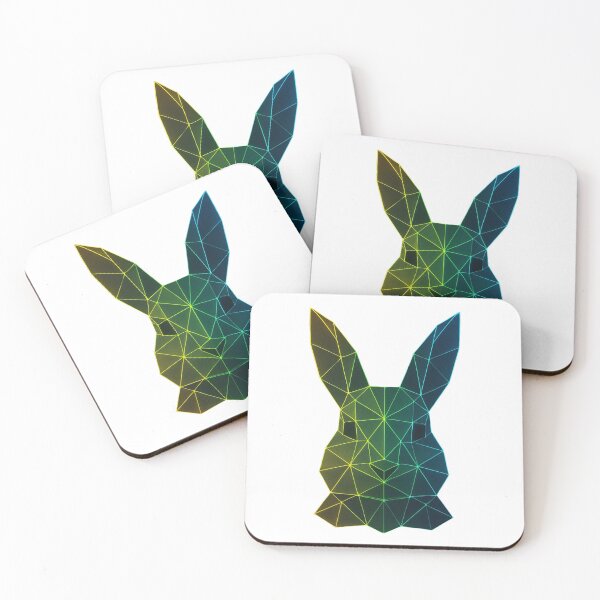 Item preview, GeoNeon Rabbit | Aurora Collection | Vibrant Geometric Neon Art designed and sold by Avagen Designs.