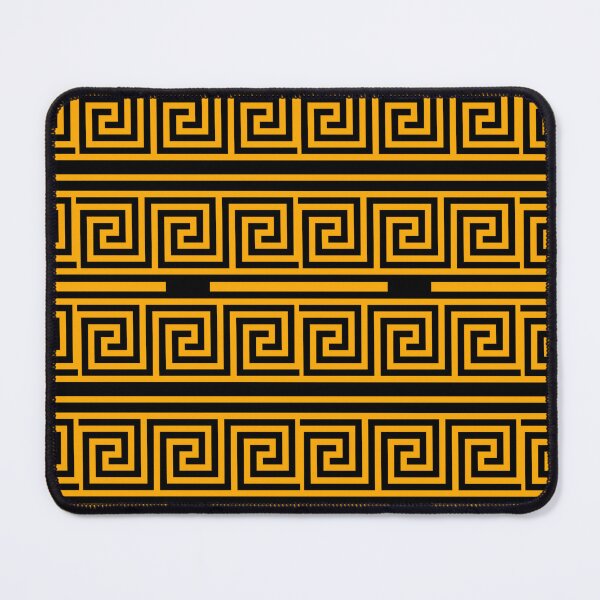 Item preview,  Black Background Yellow Greek Key Fret Pattern designed and sold by PatternTitan.