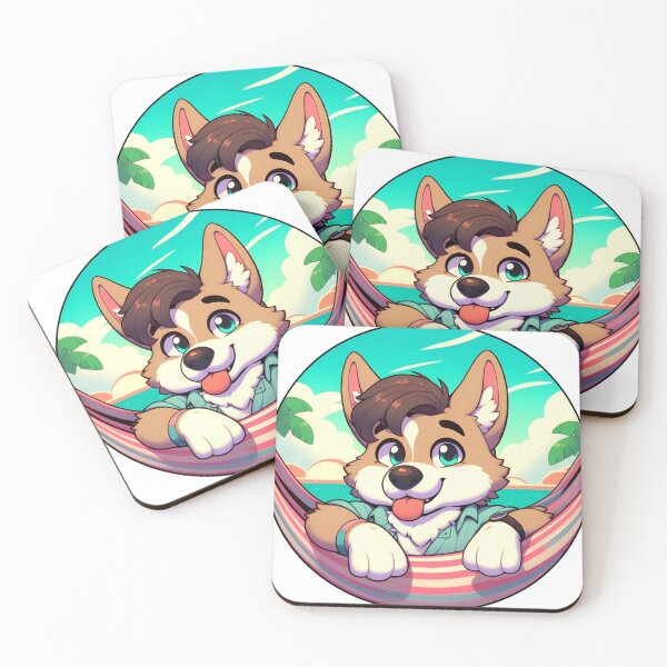 Item preview, Tropical Puppy Relaxing – Cute Furry Vibes designed and sold by CaliLuminos.