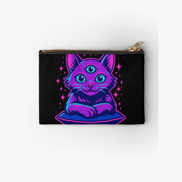 Item preview, Title: Neon Third-Eye Cat – Cosmic Glow designed and sold by Qopta.