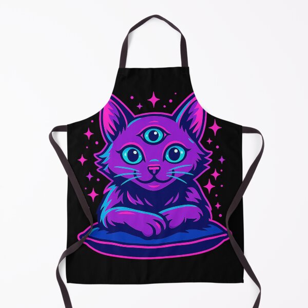Item preview, Title: Neon Third-Eye Cat – Cosmic Glow designed and sold by Qopta.
