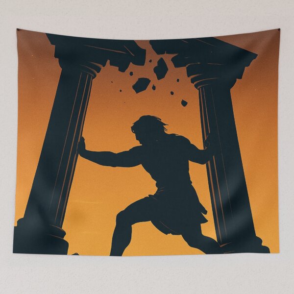 Item preview, SAMSON DESTROYS THE TEMPLE OF DAGON BY LOLA BLUE designed and sold by Lola Blue.