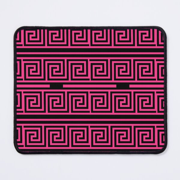 Item preview, Black Background Pink Greek Key Fret Pattern designed and sold by PatternTitan.
