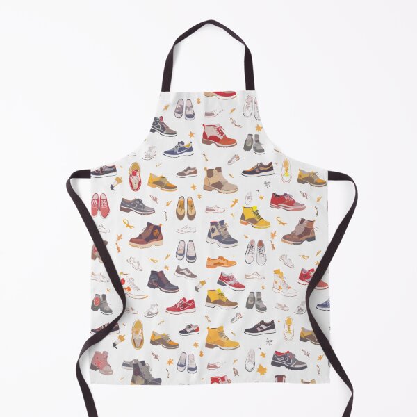 Item preview, A colorful and playful seamless pattern featuring a wide variety of hand-drawn shoes and sneakers on a light background designed and sold by Royalsticker.