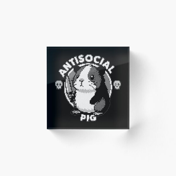 Aperçu de l'œuvre Cochon antisocial - Mème couteau cochon d'Inde créée et vendue par ProShoper24®.