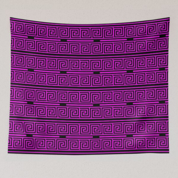 Item preview,  Black Background Purple Greek Key Fret Pattern designed and sold by PatternTitan.