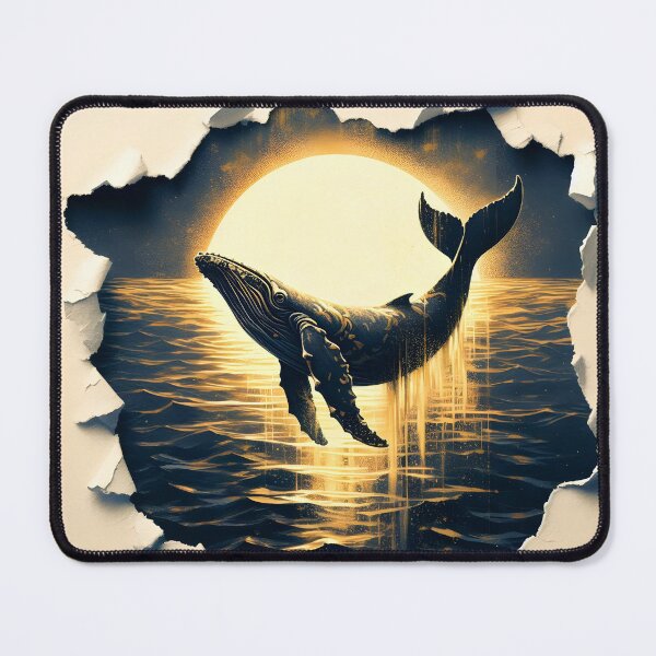 Item preview, Charcoal Gold Humpback Whale, Ai Generated Art designed and sold by ACC .