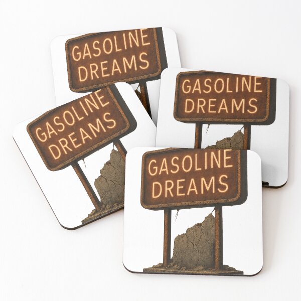 Item preview, Vintage Neon Sign Reading Gasoline Dreams on Rusted Poles designed and sold by Creative88Art.