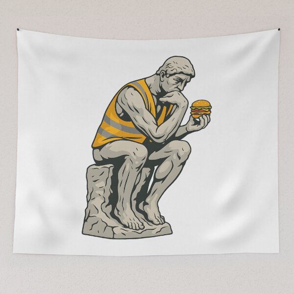 Item preview, The Thinker Burger Lunch Meme designed and sold by The Classics Freak.