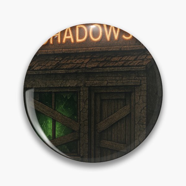 Item preview, Rustic Building with Neon Sign Reading Shop of Shadows designed and sold by Creative88Art.