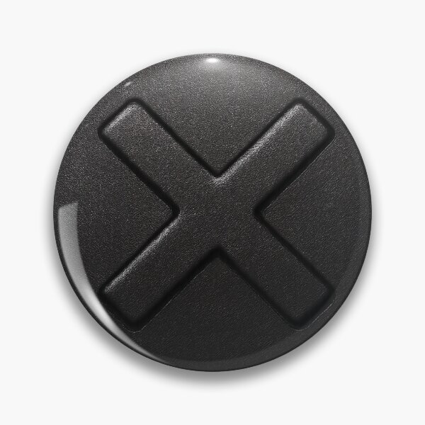 Item preview, Black Square Button with Embossed X Symbol on Matte Finish designed and sold by Creative88Art.