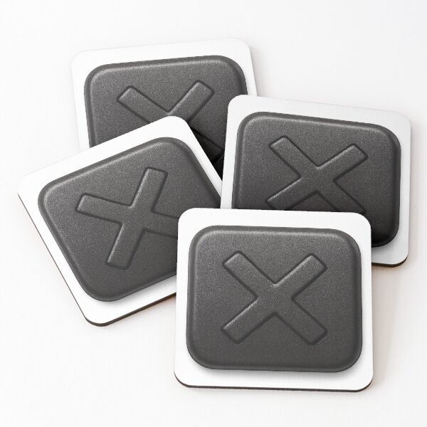Item preview, Black Square Button with Embossed X Symbol on Matte Finish designed and sold by Creative88Art.