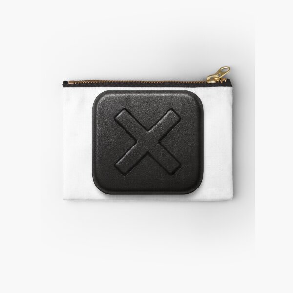 Item preview, Black Square Button with Embossed X Symbol on Matte Finish designed and sold by Creative88Art.