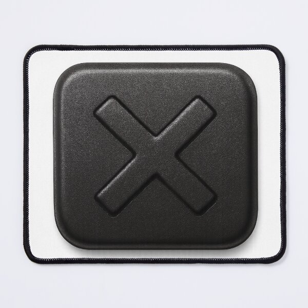 Item preview, Black Square Button with Embossed X Symbol on Matte Finish designed and sold by Creative88Art.