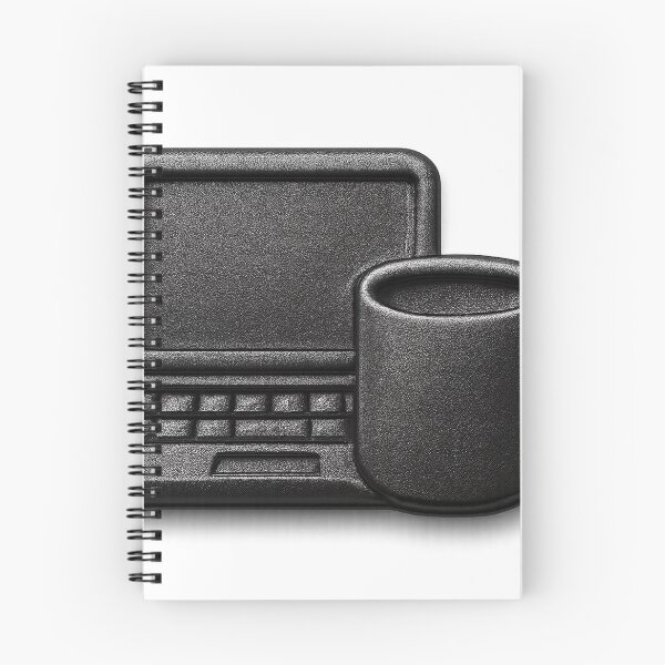 Item preview, Monochromatic Black Laptop and Coffee Mug on Solid Black Background designed and sold by Creative88Art.