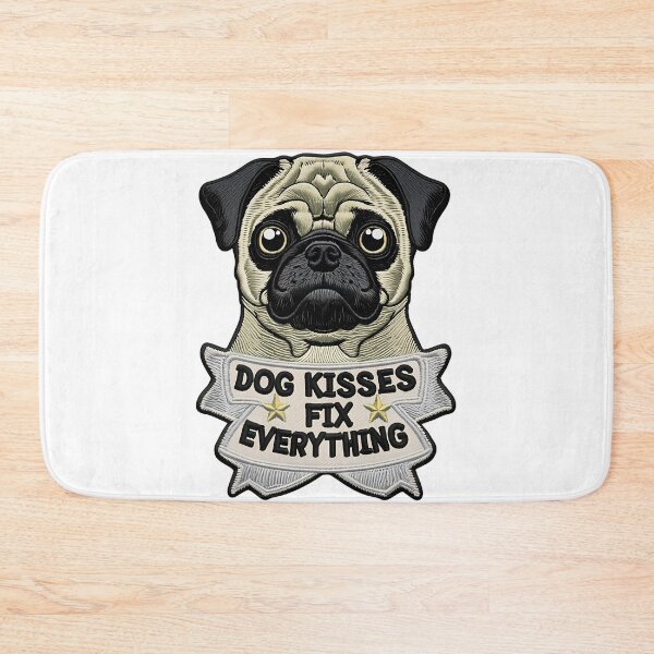 Item preview, Dog Kisses Fix Everything Cute Pug Illustration Funny Pet Lover Gift designed and sold by ArtDesignTp.