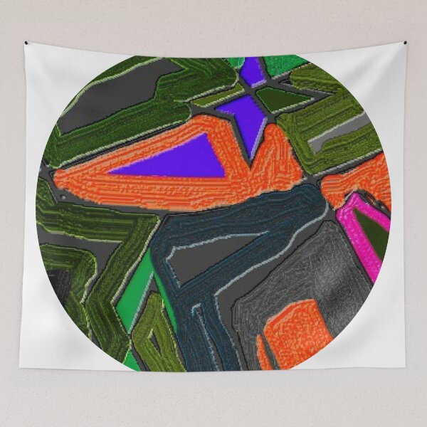 Item preview, Jumbled Dark Fluorescence Round Abstract Design designed and sold by SmashingDeals.