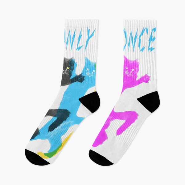 Item preview, YOLO – You Only Live Once　Colorful Cat Dance　Electric shock logo Font Blue designed and sold by YellowMagicJP.