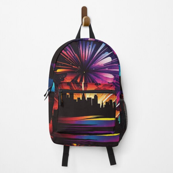 Item preview, SILHOUETTE ART - Fireworks Exploding over City- Art Styles designed and sold by CleverCulture.