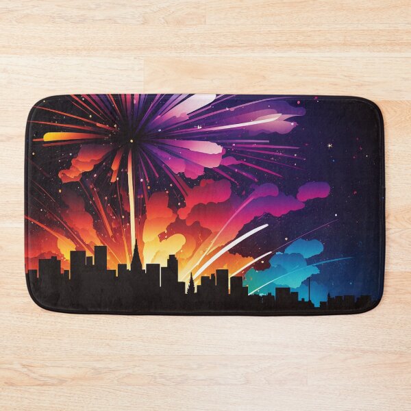 Item preview, SILHOUETTE ART - Fireworks Exploding over City- Art Styles  designed and sold by CleverCulture.
