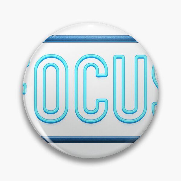 Item preview, Neon Blue Focus Text with Glowing Rectangular Border on Black designed and sold by Creative88Art.