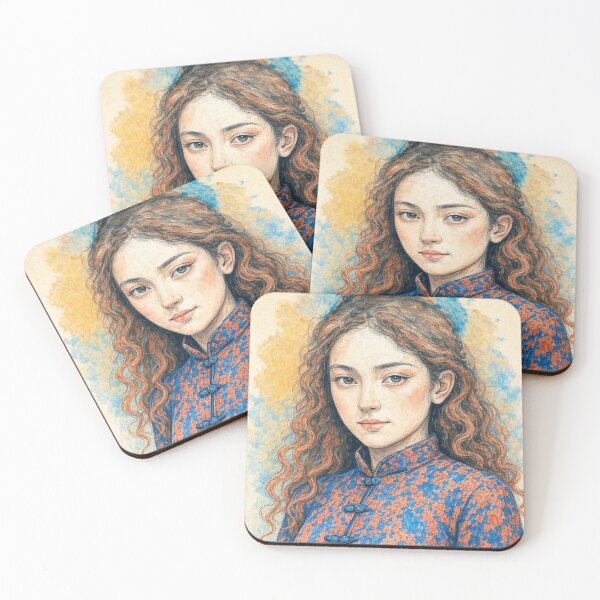 Item preview, Curly Haired Woman designed and sold by UrbanCharmCo.