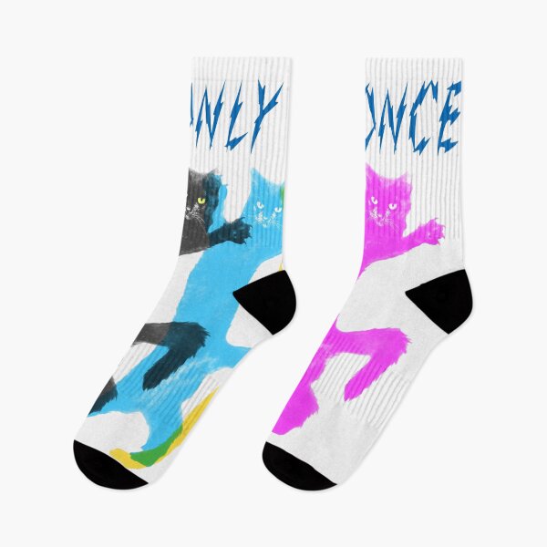 Item preview, YOLO – You Only Live Once　Colorful Cat Dance　Electric shock logo Font Navy designed and sold by YellowMagicJP.
