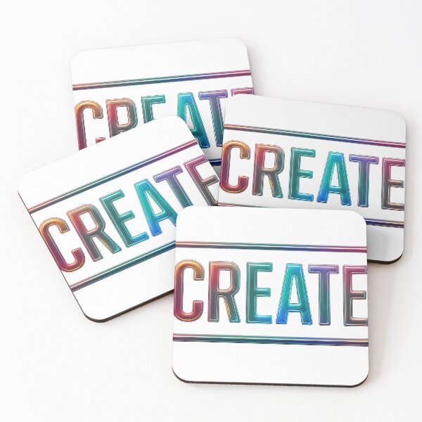 Item preview, CREATE Text with Multicolored Gradient and Neon Effect on Black designed and sold by Creative88Art.