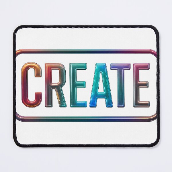Item preview, CREATE Text with Multicolored Gradient and Neon Effect on Black designed and sold by Creative88Art.