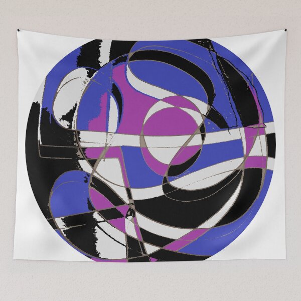 Item preview, blue and black round abstract design designed and sold by SmashingDeals.