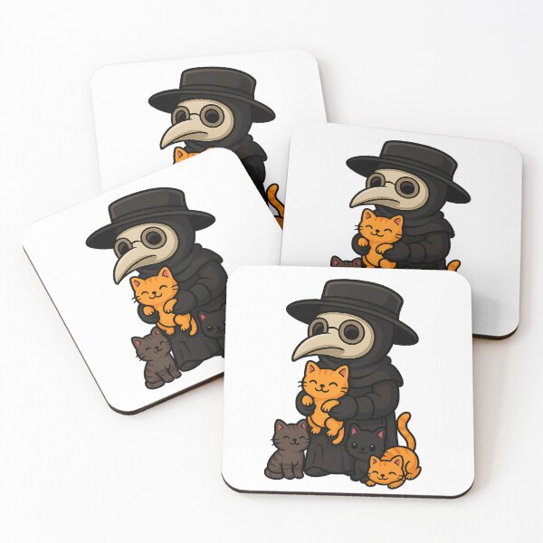 Item preview, Spooky Cute Plague Doctor with Happy Kittens designed and sold by designsbyhw.