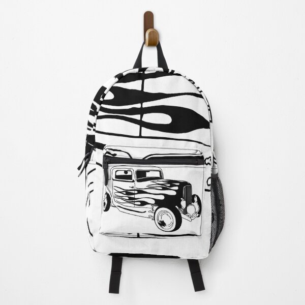 Item preview, Hot Rod Silhouette with Flames Black and White designed and sold by jayson salvador.