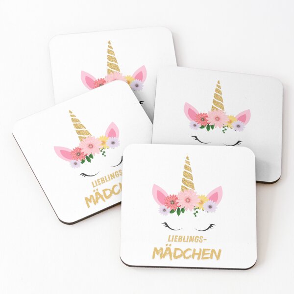 Artikelvorschau, Lieblingsmädchen – Süßes Einhorn mit Blumen & goldenem Horn | Magisches Design entworfen und verkauft von Lieblingsmädchen.