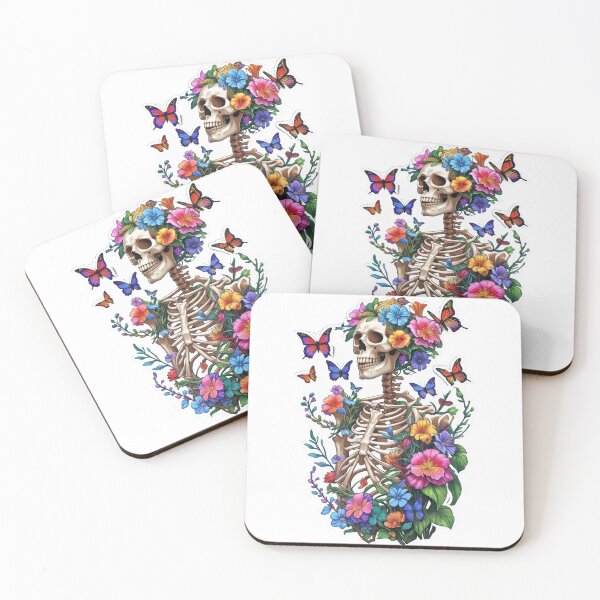 Item preview, Floral Skeleton with Butterflies designed and sold by duckygood.