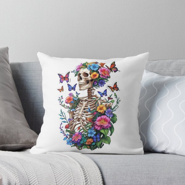 Item preview, Floral Skeleton with Butterflies designed and sold by duckygood.