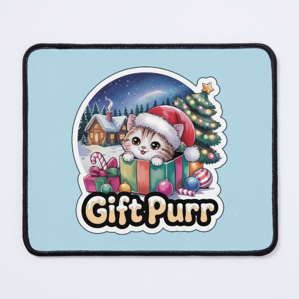 Item preview, Christmas Cat Gift Box – Cute Kitty in Santa Hat Holiday Sticker Gift Purr designed and sold by Nuist25.