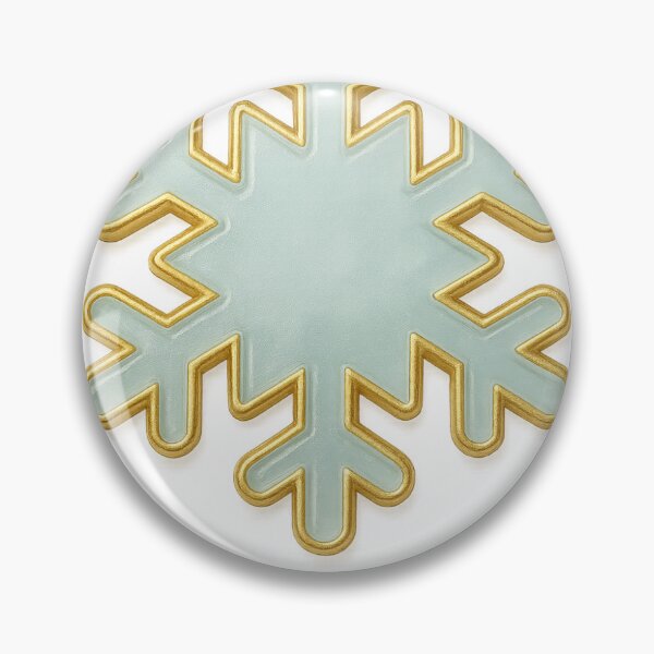Item preview, Stylized Six Pointed Snowflake with Gold Outlining and Blue Center designed and sold by Creative88Art.