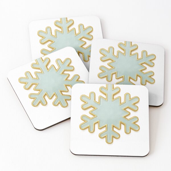 Item preview, Stylized Six Pointed Snowflake with Gold Outlining and Blue Center designed and sold by Creative88Art.