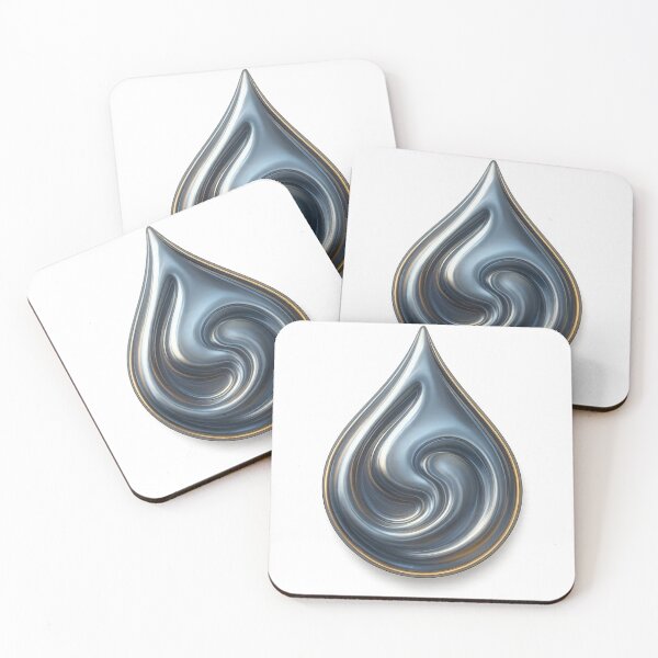 Item preview, Abstract Metallic Droplet with Reflective Swirling Surface designed and sold by Creative88Art.